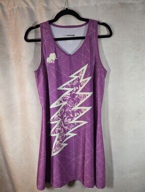Grateful Dead Purple Floral Lightning-Print Women's Skater Dress